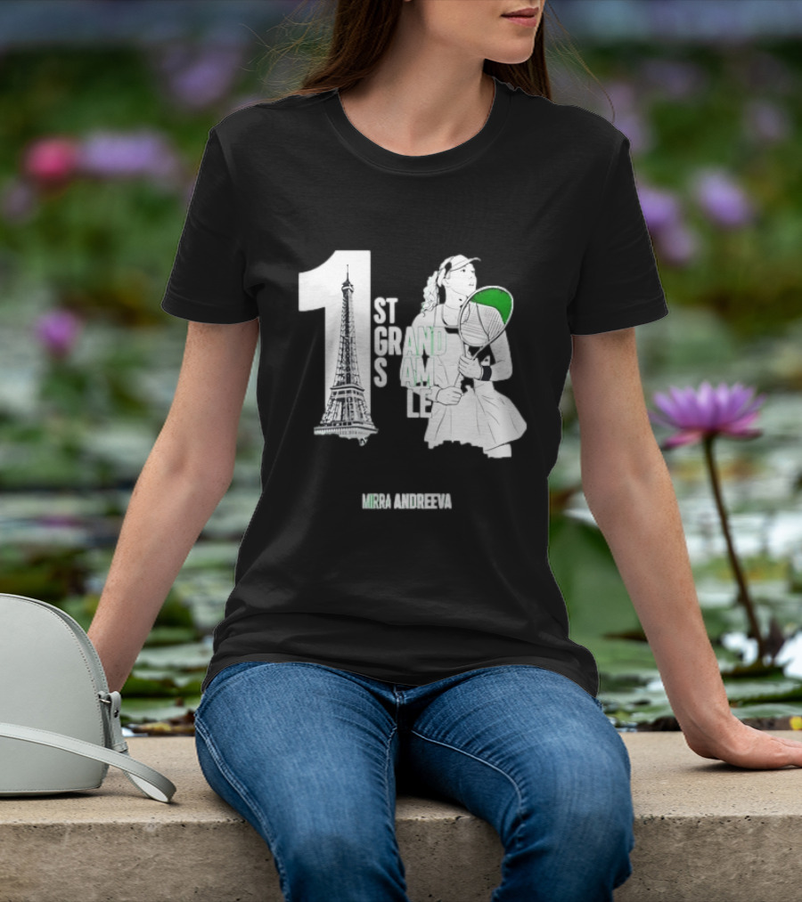 Paris Tennis Victory Mirra Andreeva 1st Grand Slam Title T-Shirt