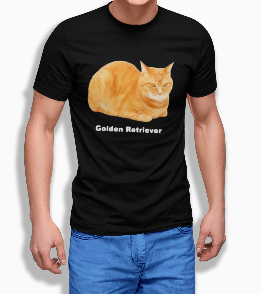 Orange Tabby Cat Golden Retriever Sarcastic Meme Humor T-Shirt