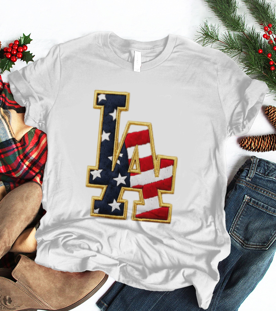 2026 Dodgers 4th Of July LA Stars Stripes T-Shirt