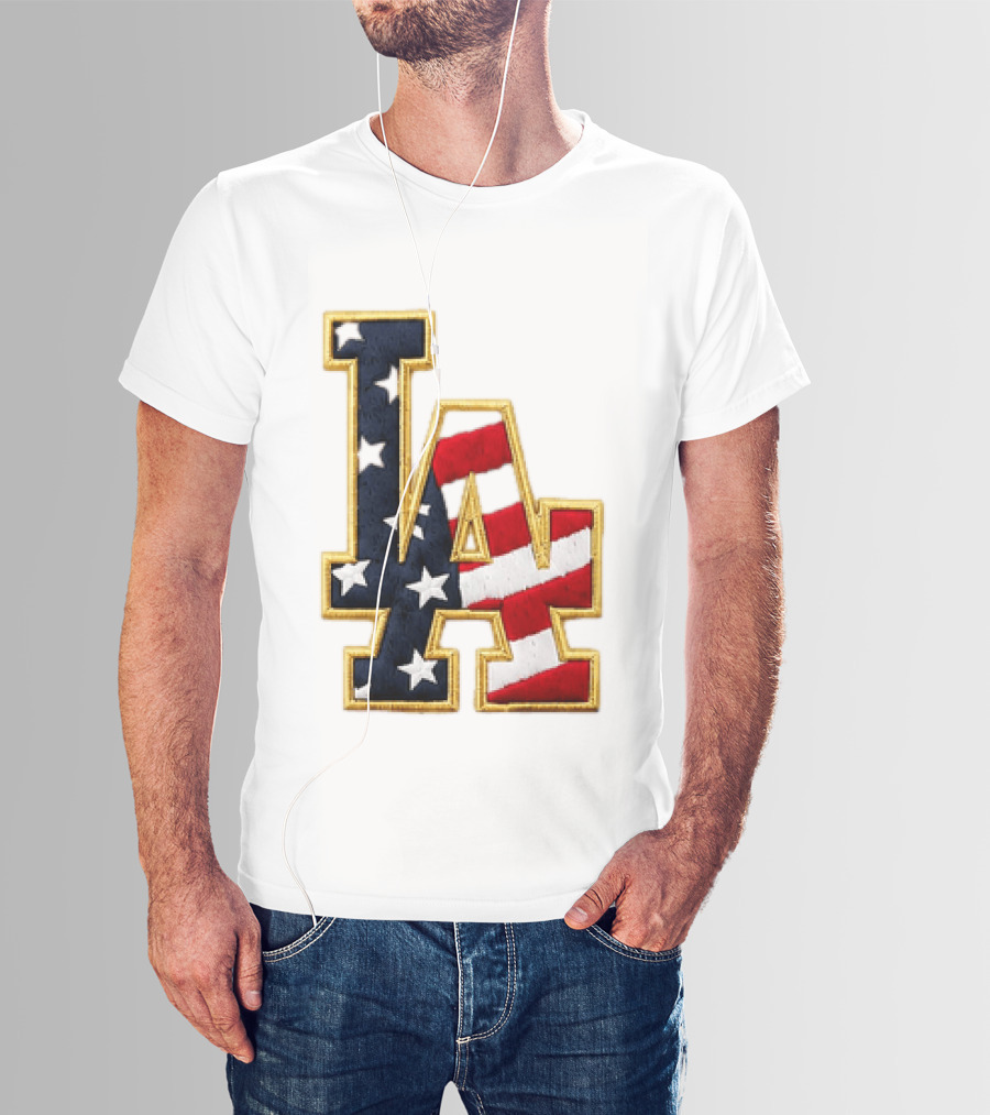 2026 Dodgers 4th Of July LA Stars Stripes T-Shirt