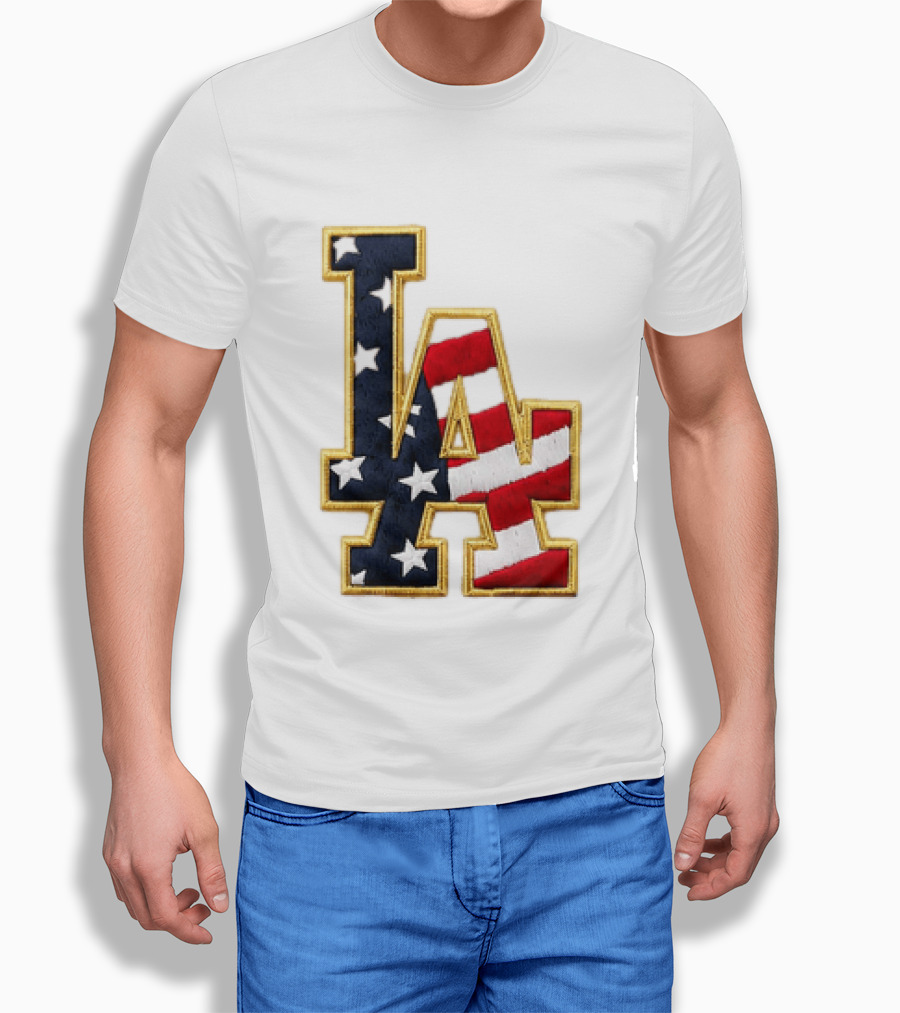 2026 Dodgers 4th Of July LA Stars Stripes T-Shirt
