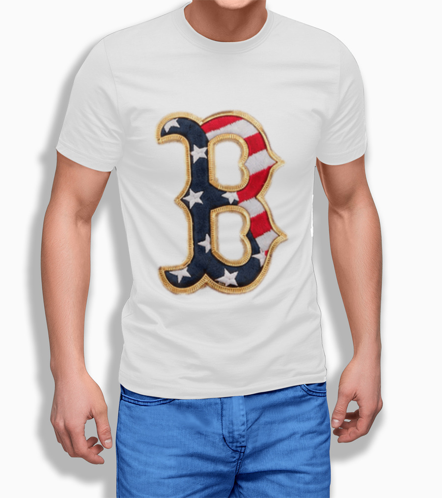 2026 Red Sox Patriotic Stars And Stripes B Logo MLB Fourth Of July T-Shirt