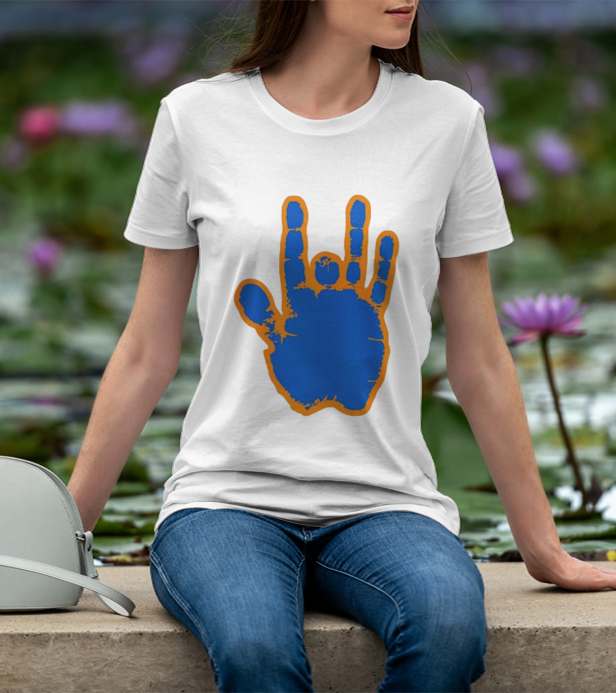 Florida Gators Blue And Orange Handprint Gesture T-Shirt