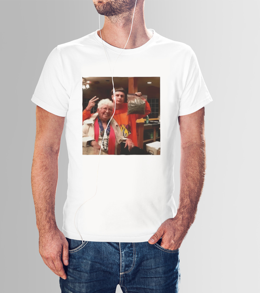 Oliver Tree Peace Sign Grandma Holding Bag T-Shirt