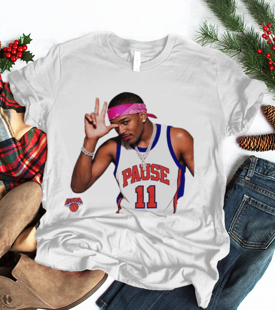 Pause Brunson 11 New York Knicks Basketball Icon Nodoka T-Shirt