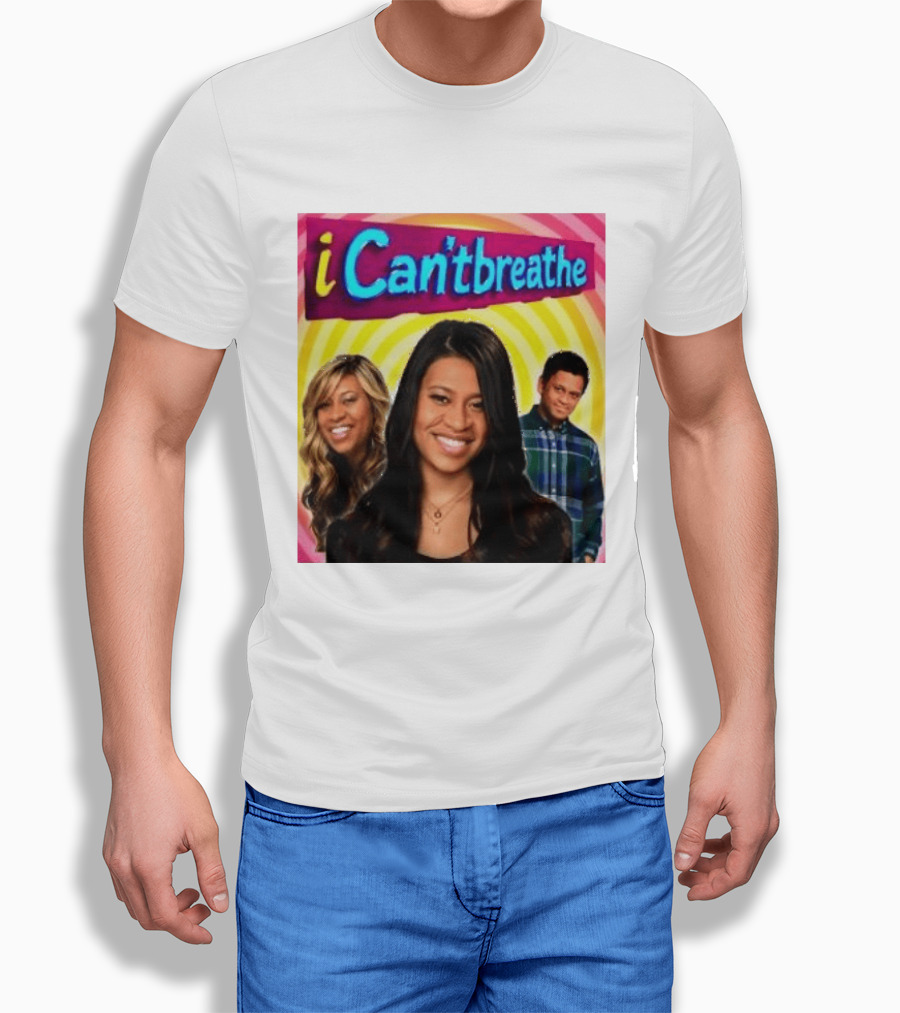 I Cantbreathe Meme Parody With Colorful Background And Smiling Characters T-Shirt