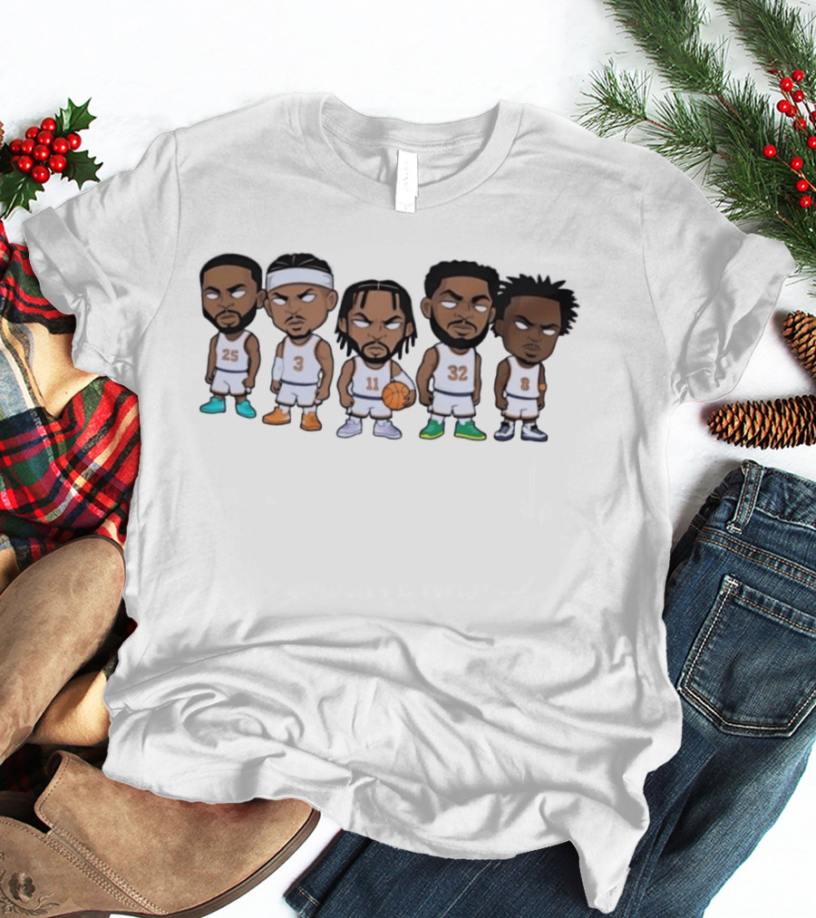 New York Knicks Chibi Basketball Players 25 3 11 32 8 T-Shirt