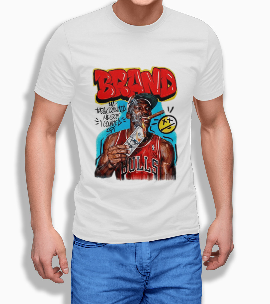 BRAND Michael Jordan Chicago Bulls NBA They Counted Me Out I Counted Spit T-Shirt