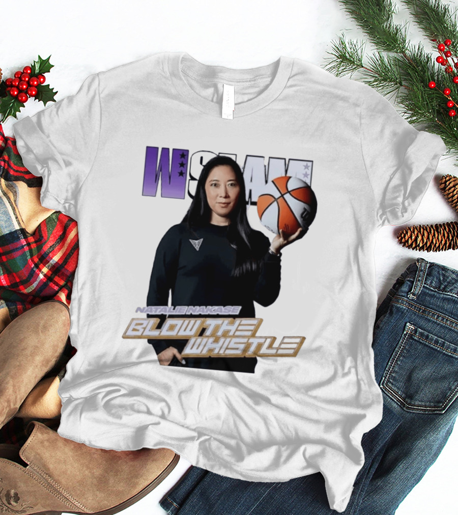 WSLAM Natalie Nakase Blow The Whistle Las Vegas Aces Basketball T-Shirt