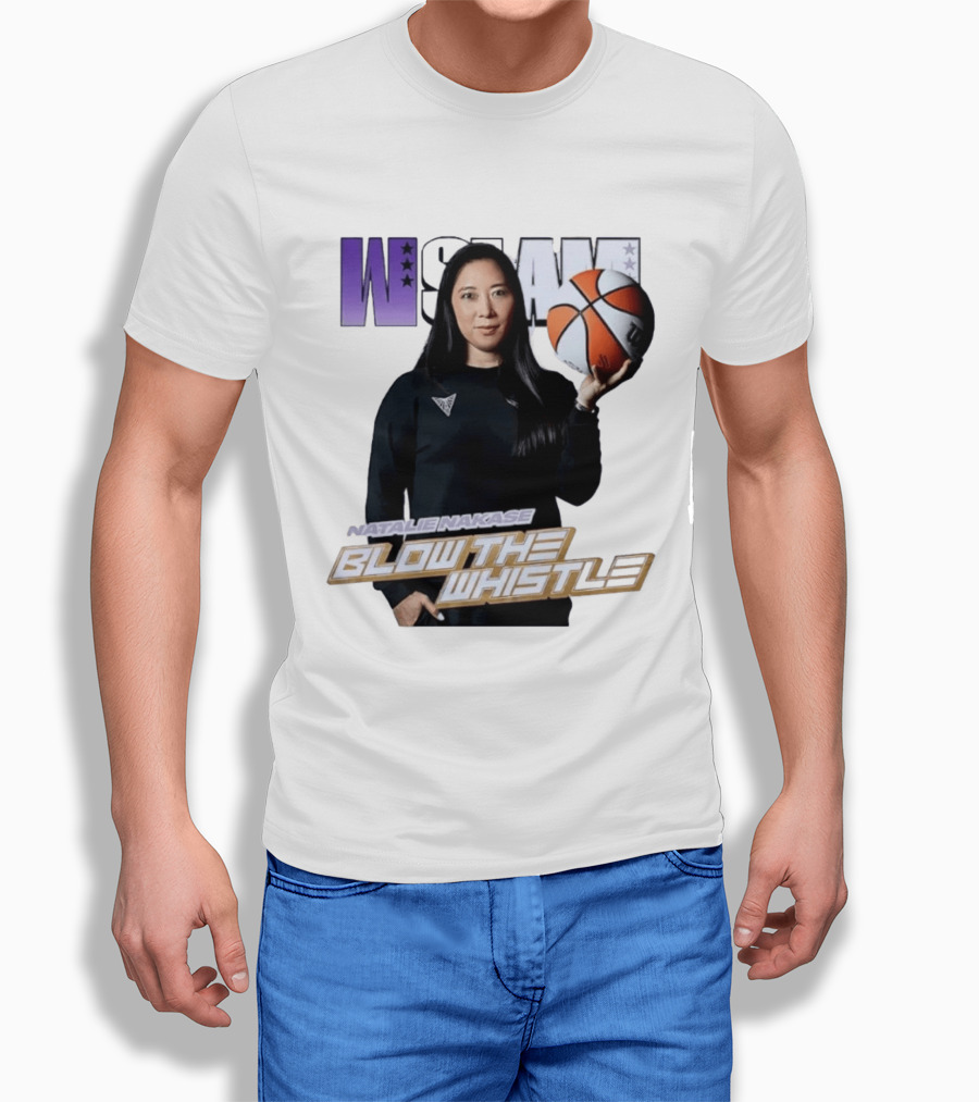 WSLAM Natalie Nakase Blow The Whistle Las Vegas Aces Basketball T-Shirt