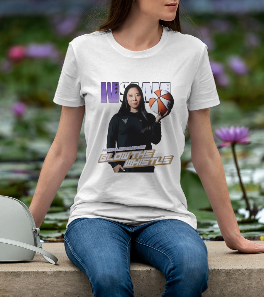 WSLAM Natalie Nakase Blow The Whistle Las Vegas Aces Basketball T-Shirt