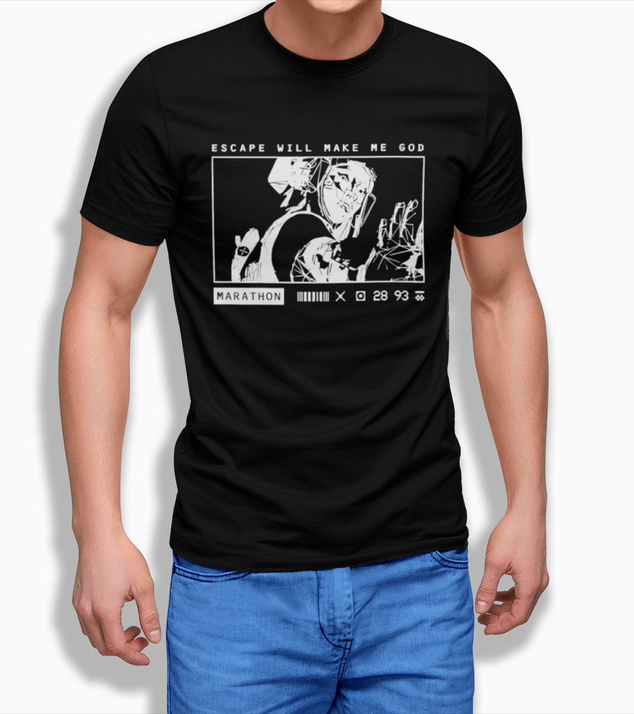 Escape Will Make Me God Marathon Runner Surreal Line T-Shirt