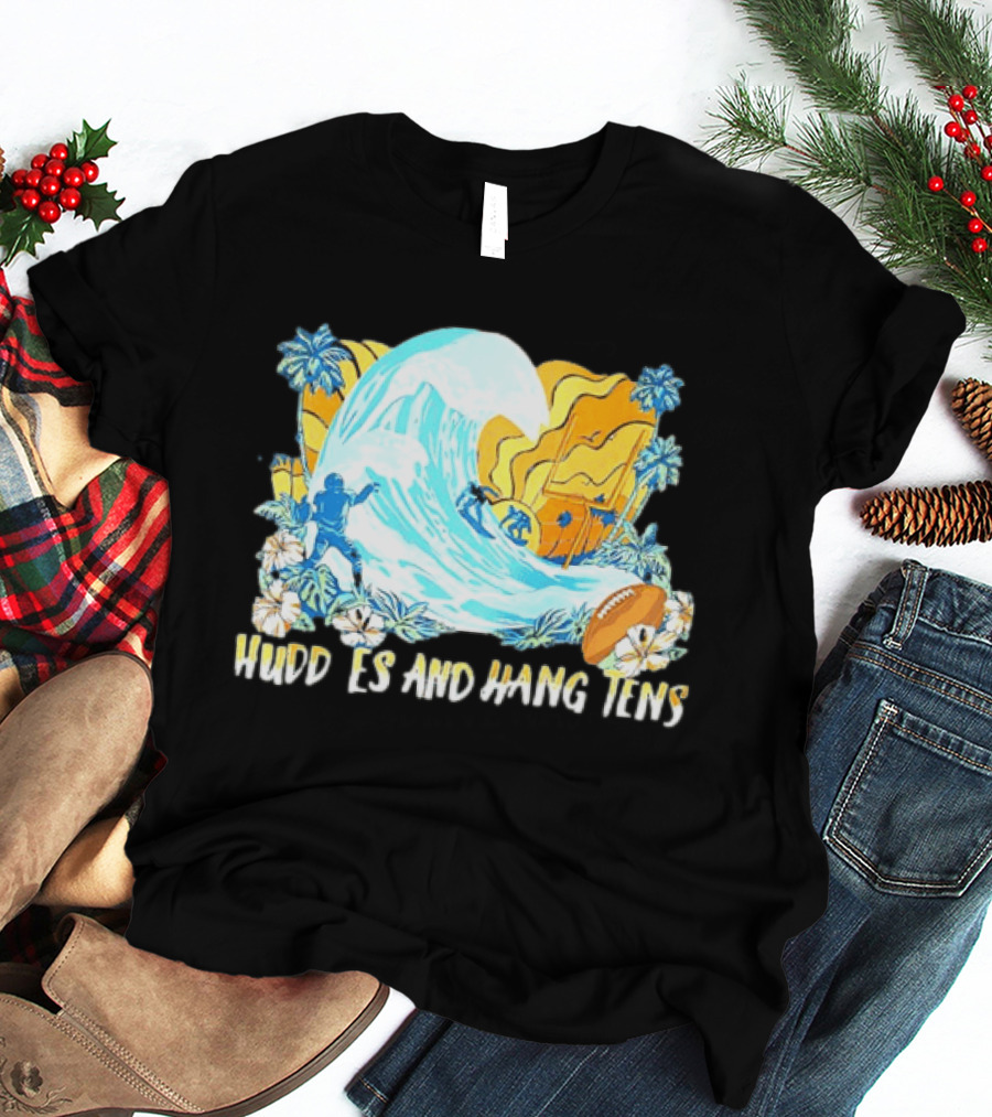 Miami Dolphins Tommy Bahama Huddle And Hang Tens Tropical Surf Football Experience T-Shirt