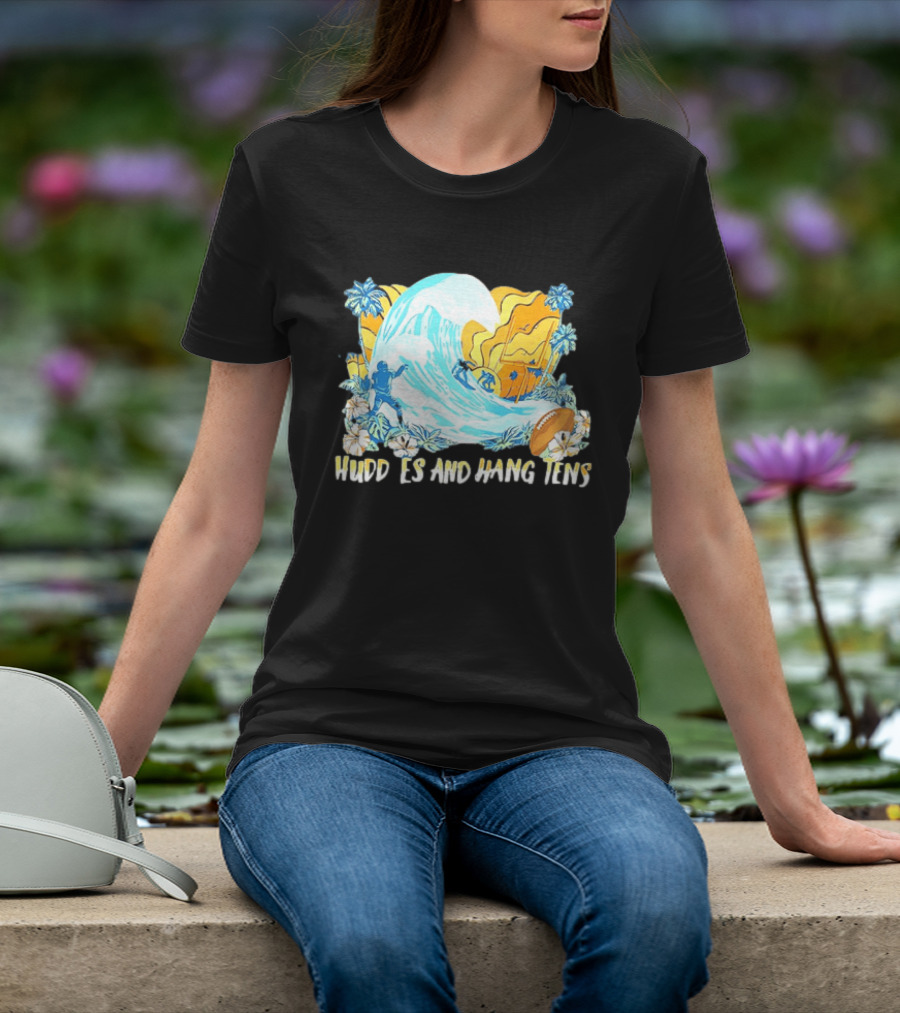 Miami Dolphins Tommy Bahama Huddle And Hang Tens Tropical Surf Football Experience T-Shirt