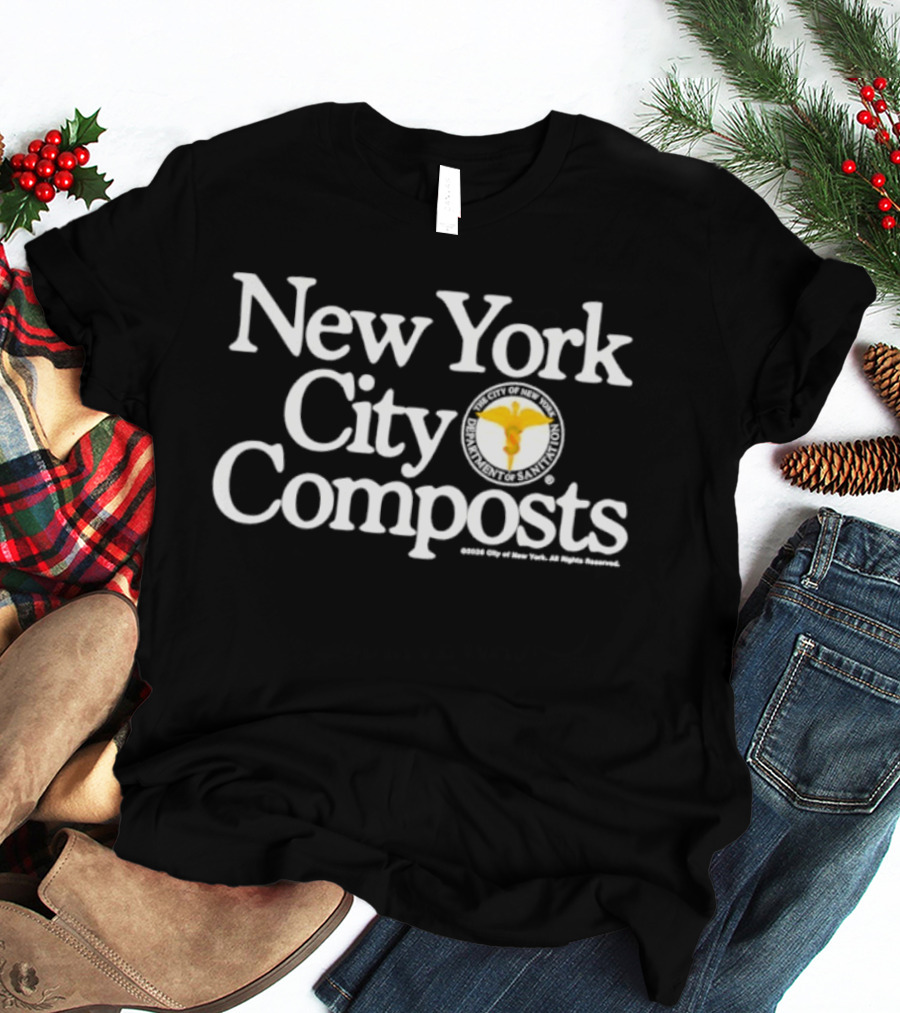 New York City Composts Department Of Sanitation Seal Gardening Waste Management T-Shirt