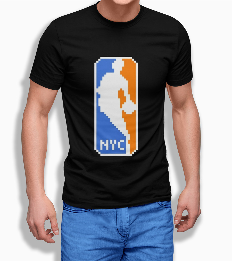 NYC NBA Pixel Logo Basketball T-Shirt