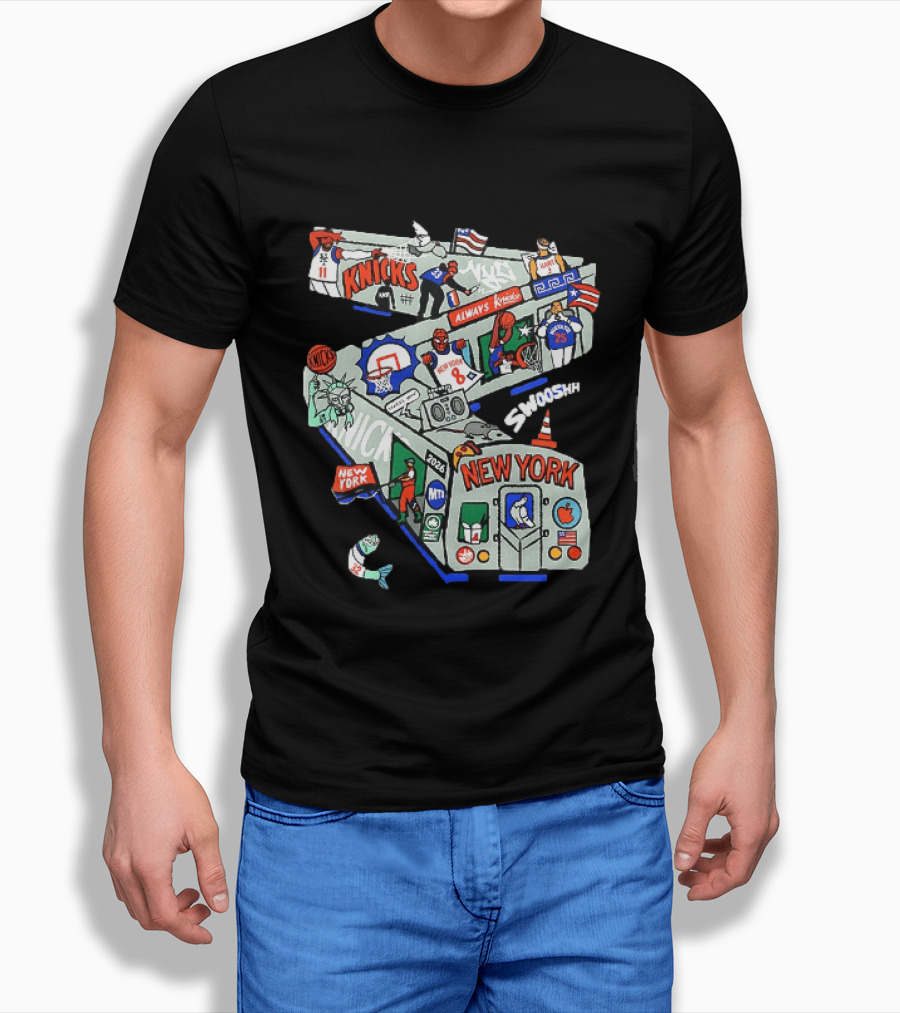 Knicks New York 2026 Jalen Brunson Josh Hart Spider Man Always Knicks Swooshh T-Shirt