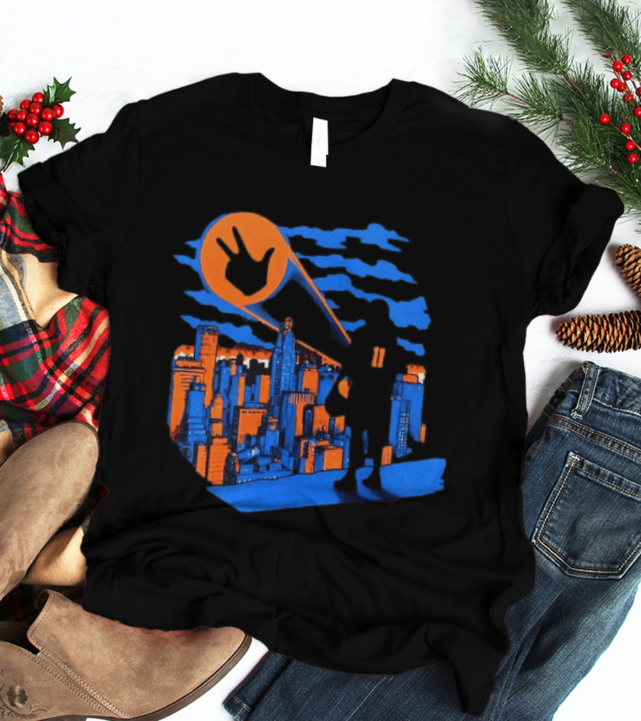 Jalen Brunson Three Points New York City Knicks NBA Basketball Player Skyline T-Shirt