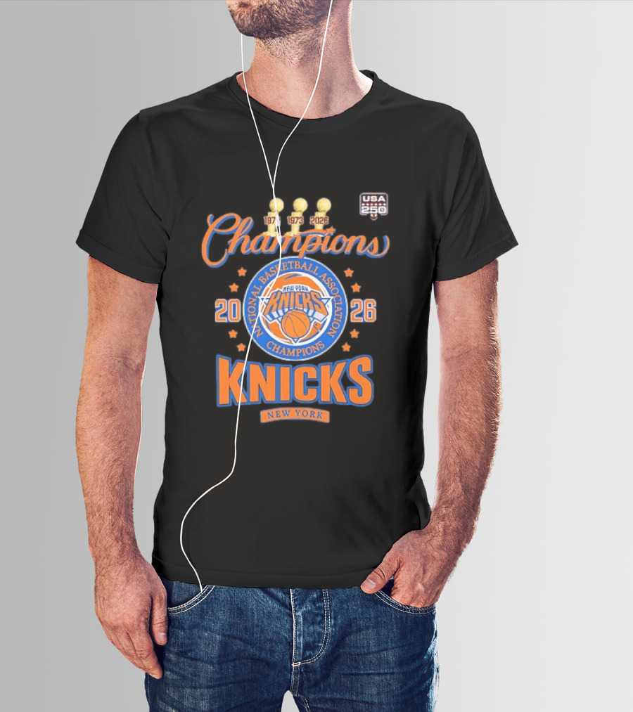 New York Knicks NBA Champions 1970 1973 2026 Trophies USA 250 T-Shirt