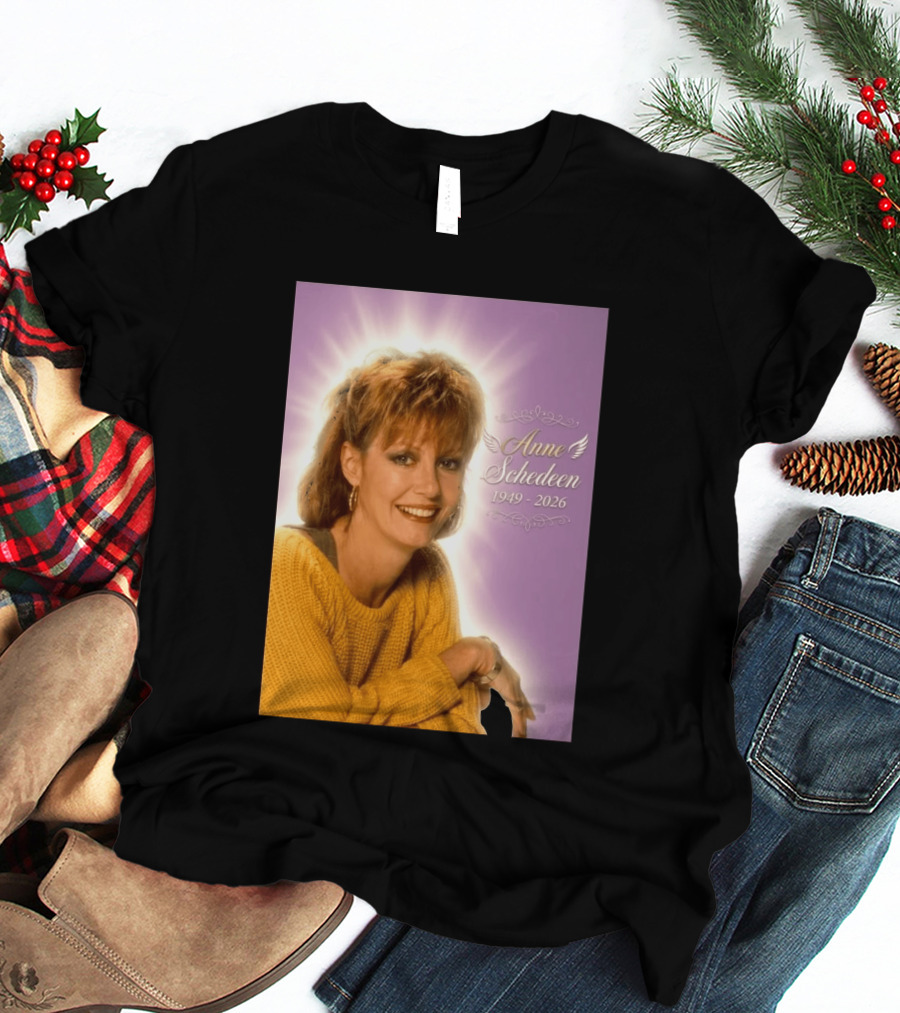 Anne Schedeen 1949 2026 Memorial Image With Angel Wings T-Shirt