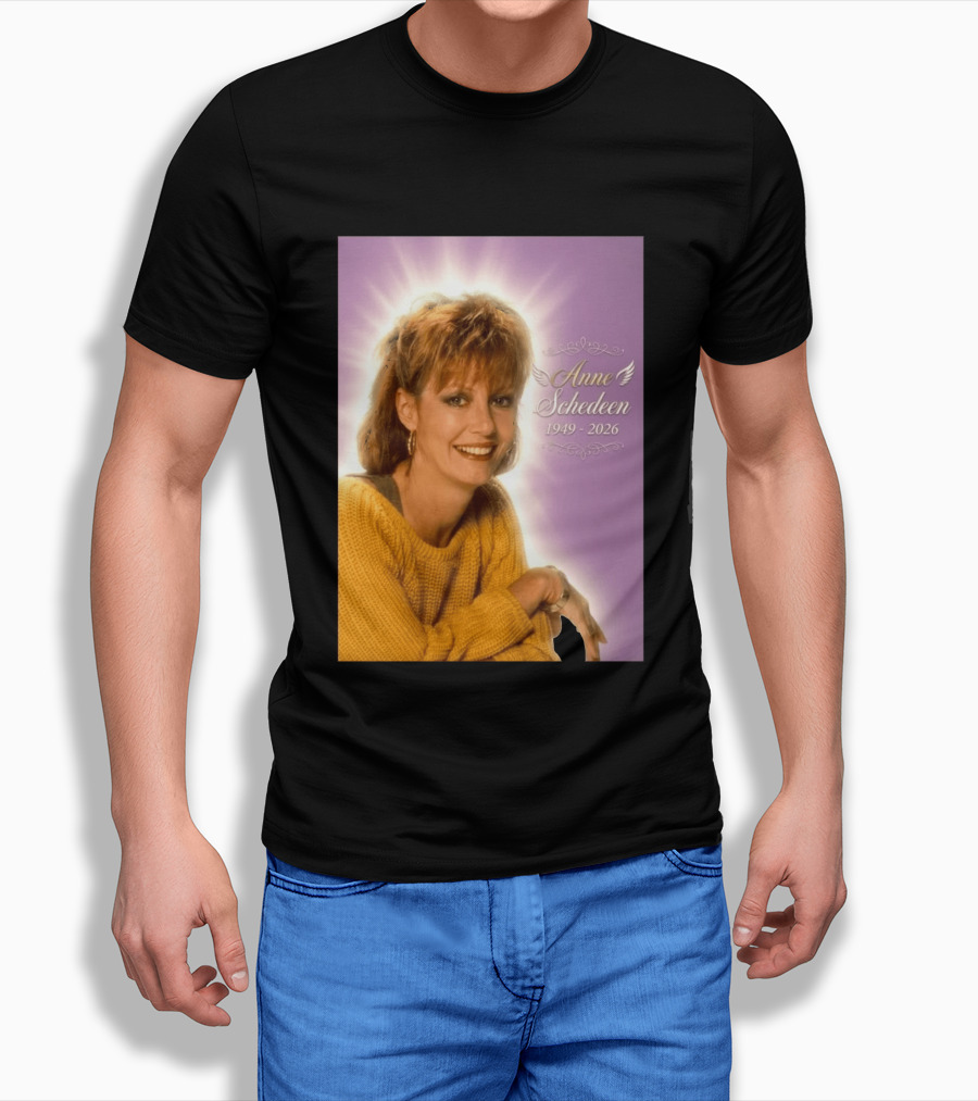 Anne Schedeen 1949 2026 Memorial Image With Angel Wings T-Shirt