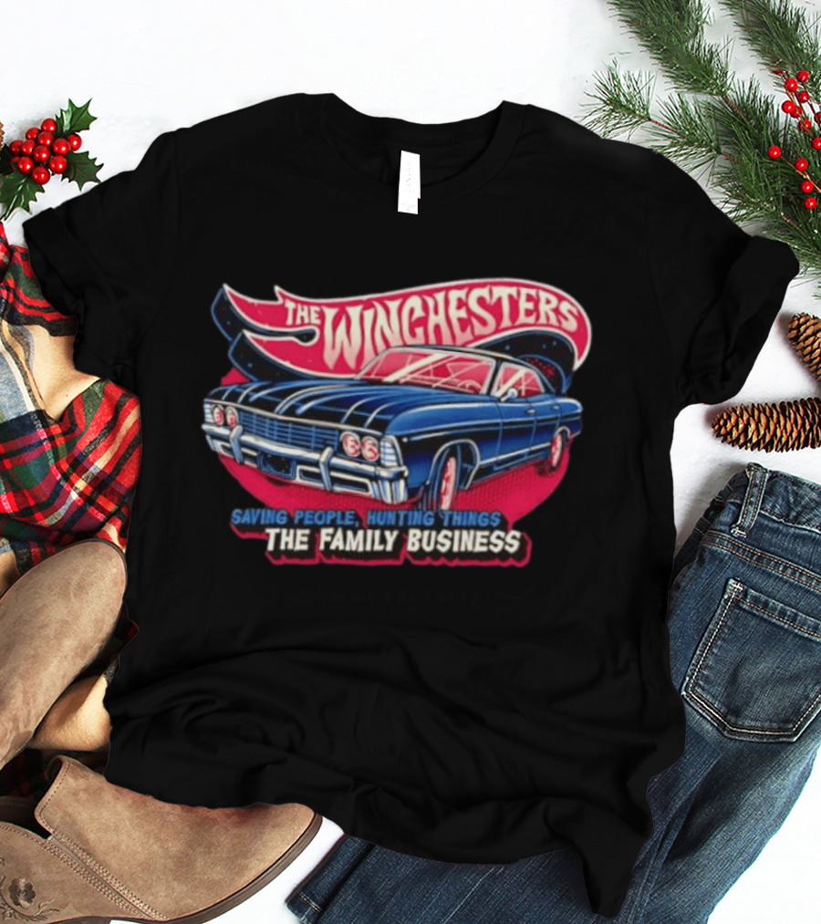 The WINGHESTERS Saving People Hunting Things The Family Business Supernatural Car T-Shirt