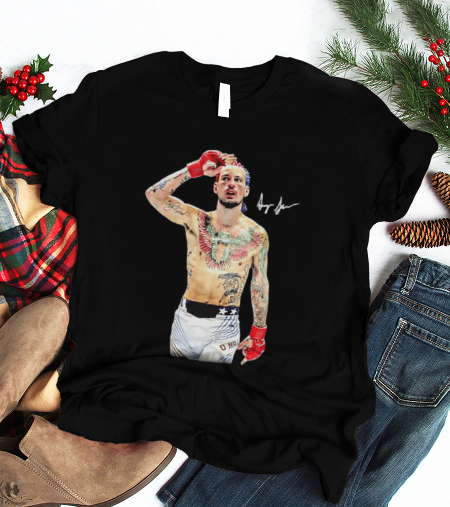 Sean O'Malley UFC MMA Fighter Autographed Pose T-Shirt