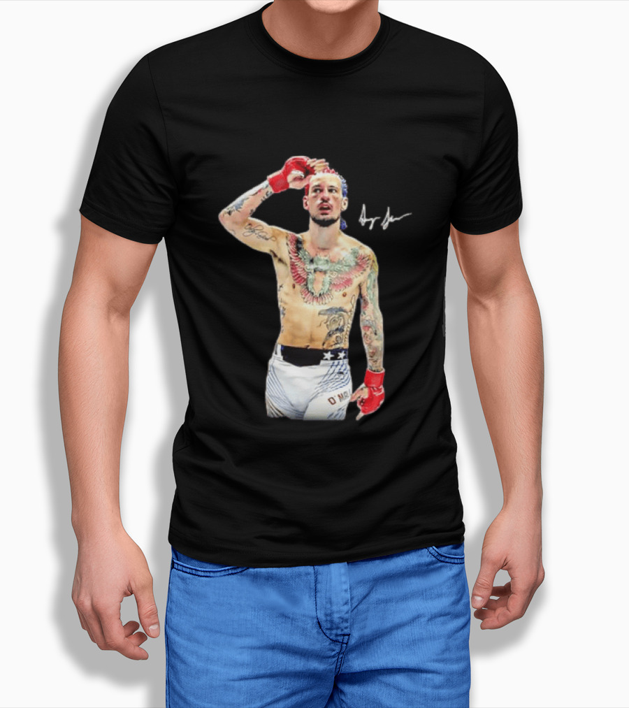 Sean O'Malley UFC MMA Fighter Autographed Pose T-Shirt