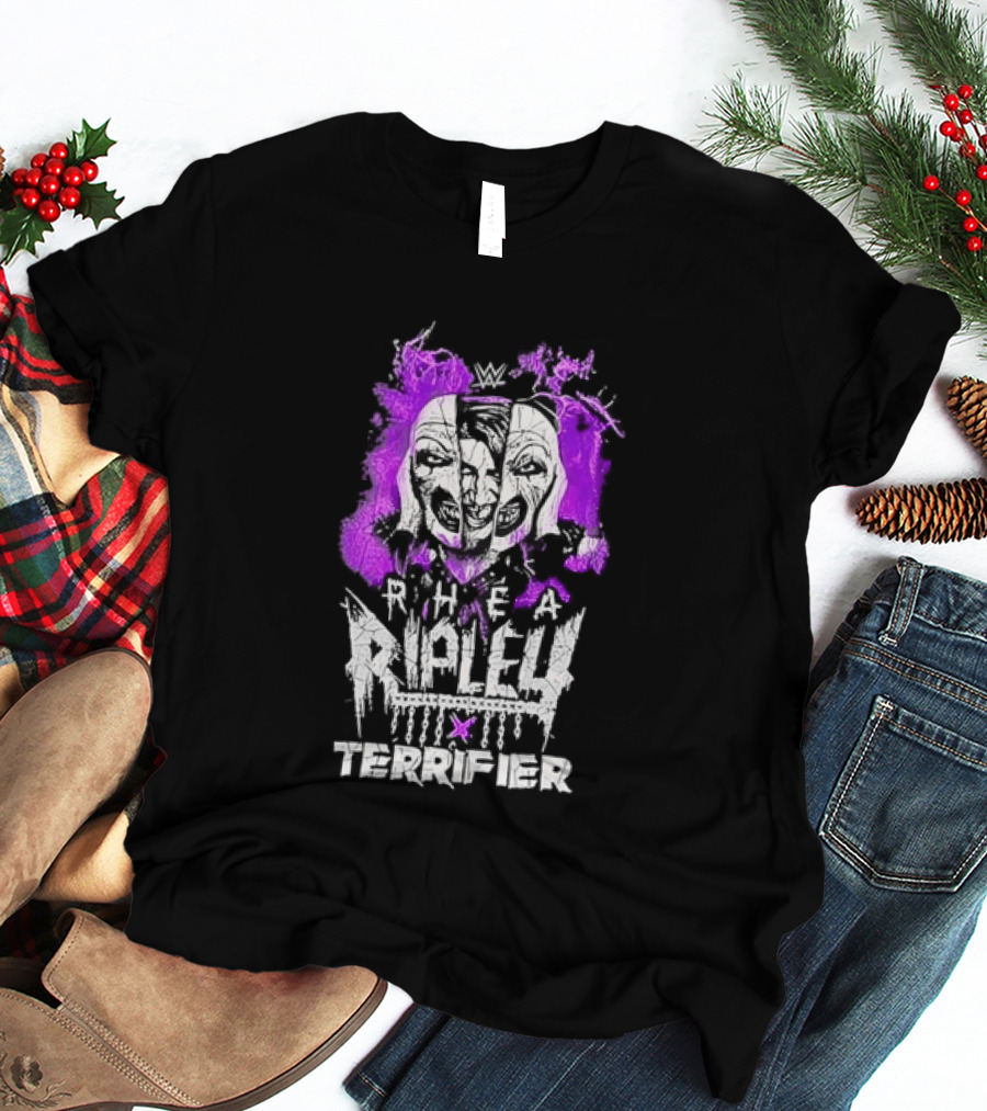 Rhea Ripley Terrifier Split Mask Purple WWE T-Shirt