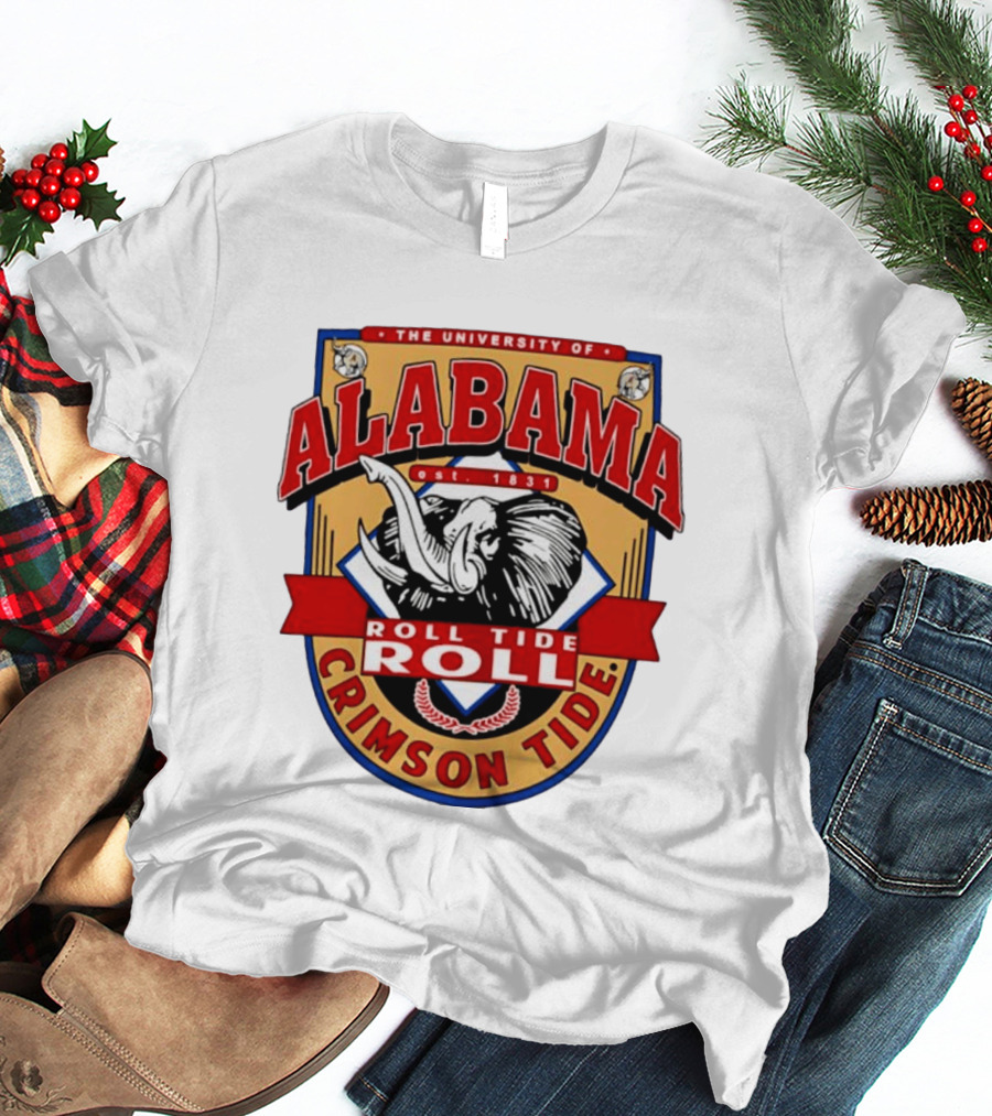 The University Of Alabama Crimson Tide Est 1831 Roll Tide Roll Elephants T-Shirt