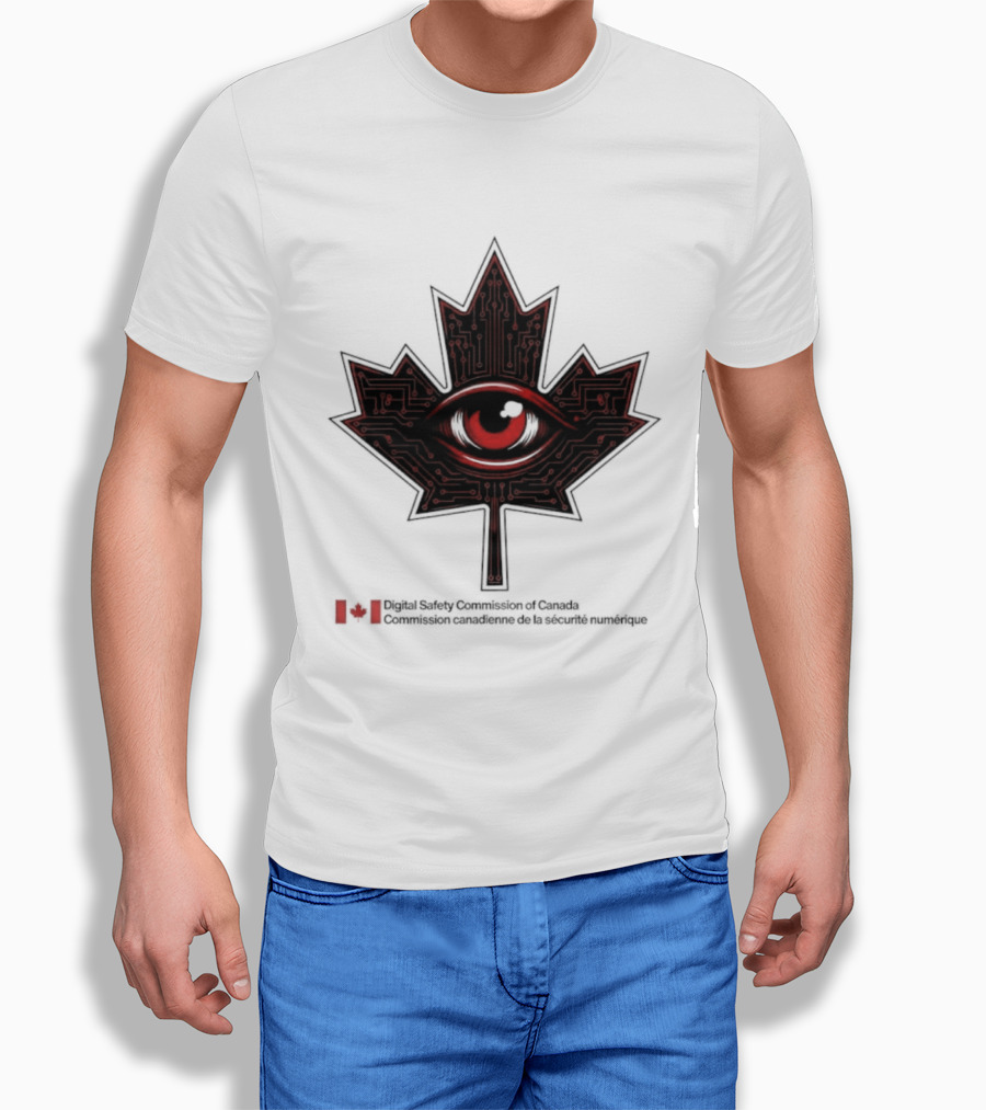 Digital Safety Commission Of Canada Maple Leaf Eye Circuitry T-Shirt