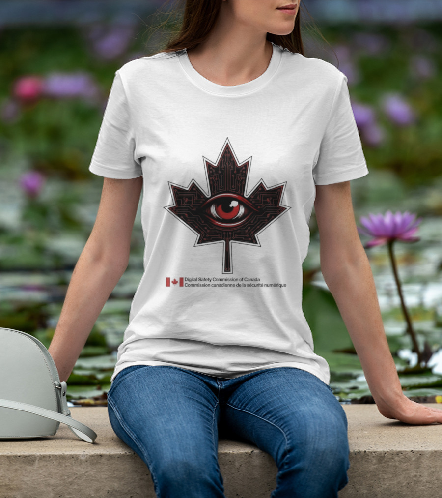 Digital Safety Commission Of Canada Maple Leaf Eye Circuitry T-Shirt