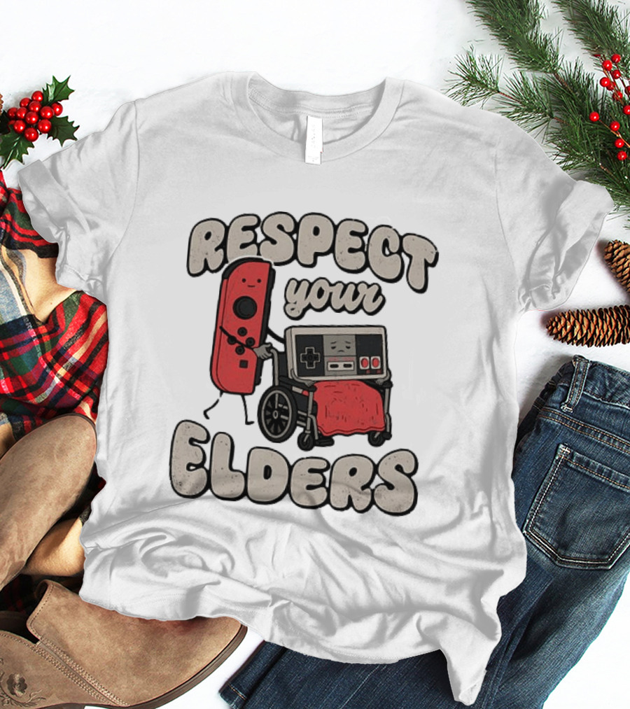 Respect Your Elders NES Controller Switch Gamer Humor T-Shirt