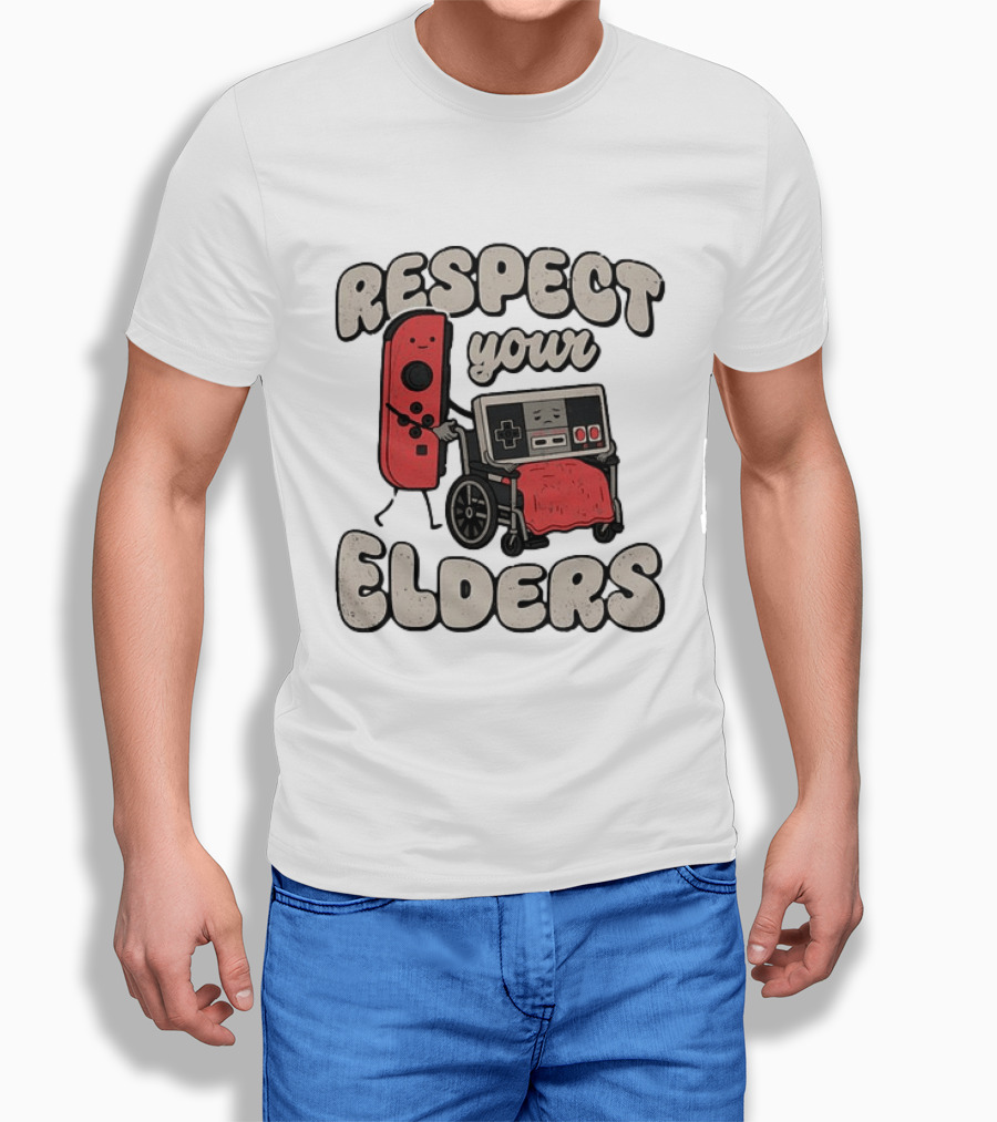 Respect Your Elders NES Controller Switch Gamer Humor T-Shirt