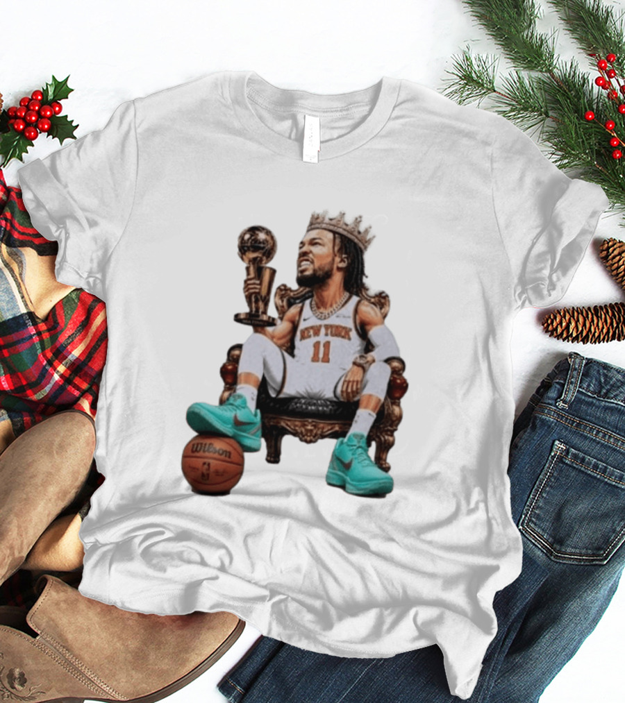 Jalen Brunson New York Crown Trophy Basketball Wilson T-Shirt