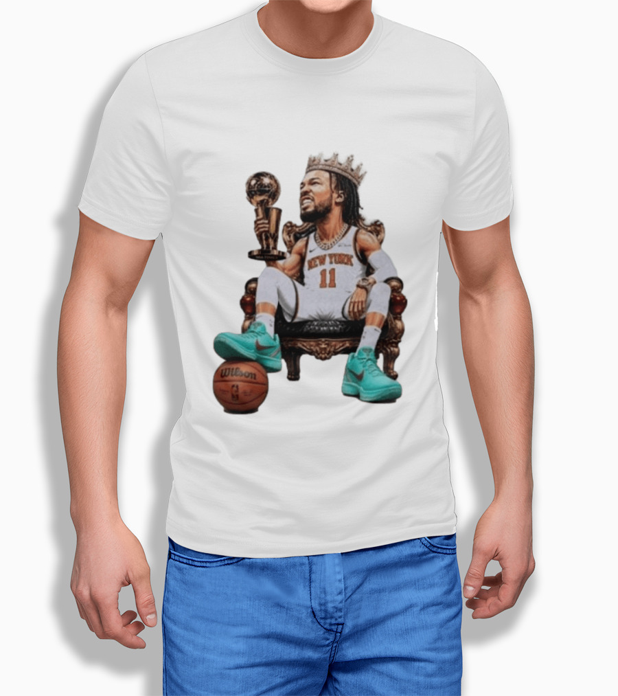 Jalen Brunson New York Crown Trophy Basketball Wilson T-Shirt