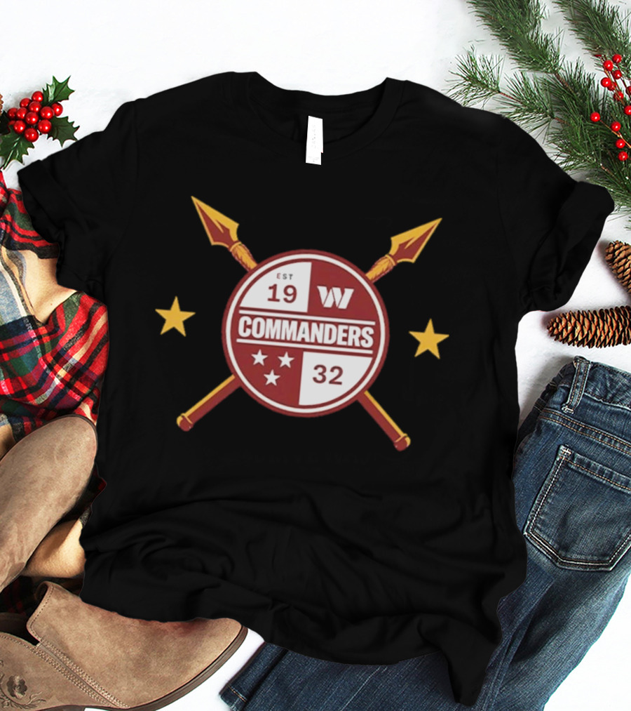 Washington Commanders Est 1932 W Logo Football T-Shirt