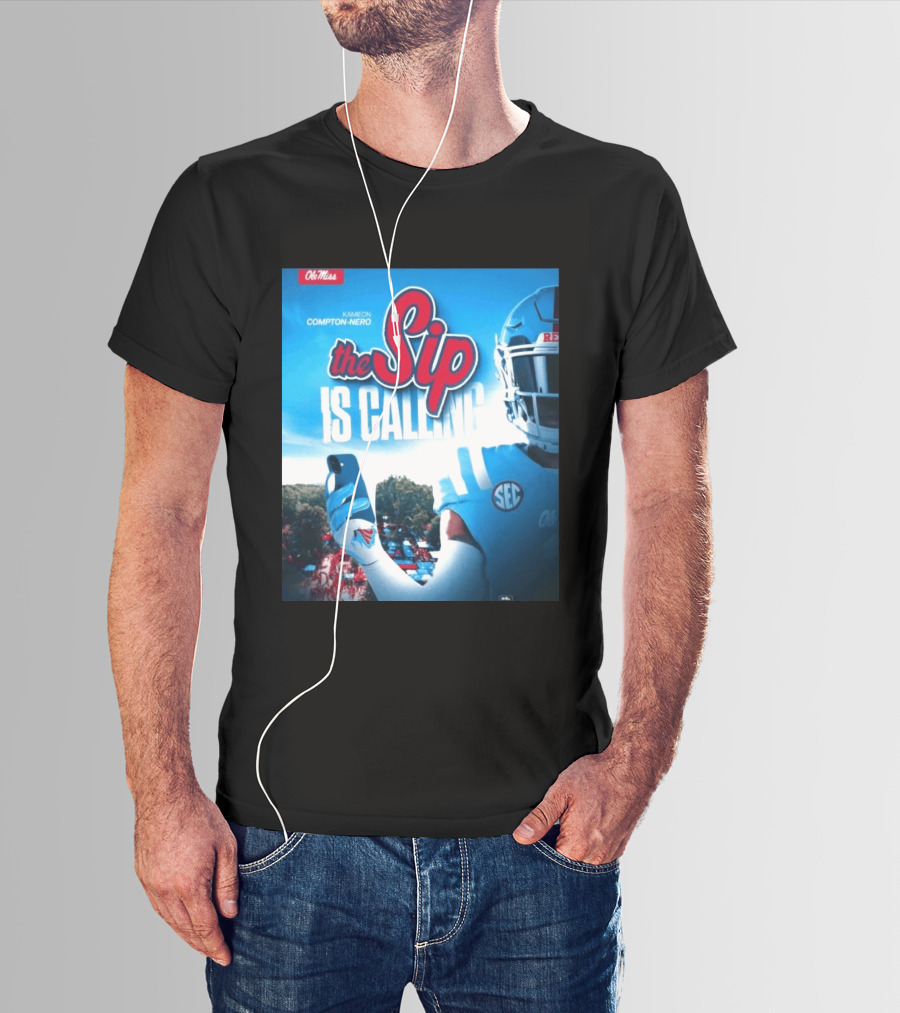 Ole Miss Rebels The Sip Is Calling Kamieon Compton Nero T-Shirt