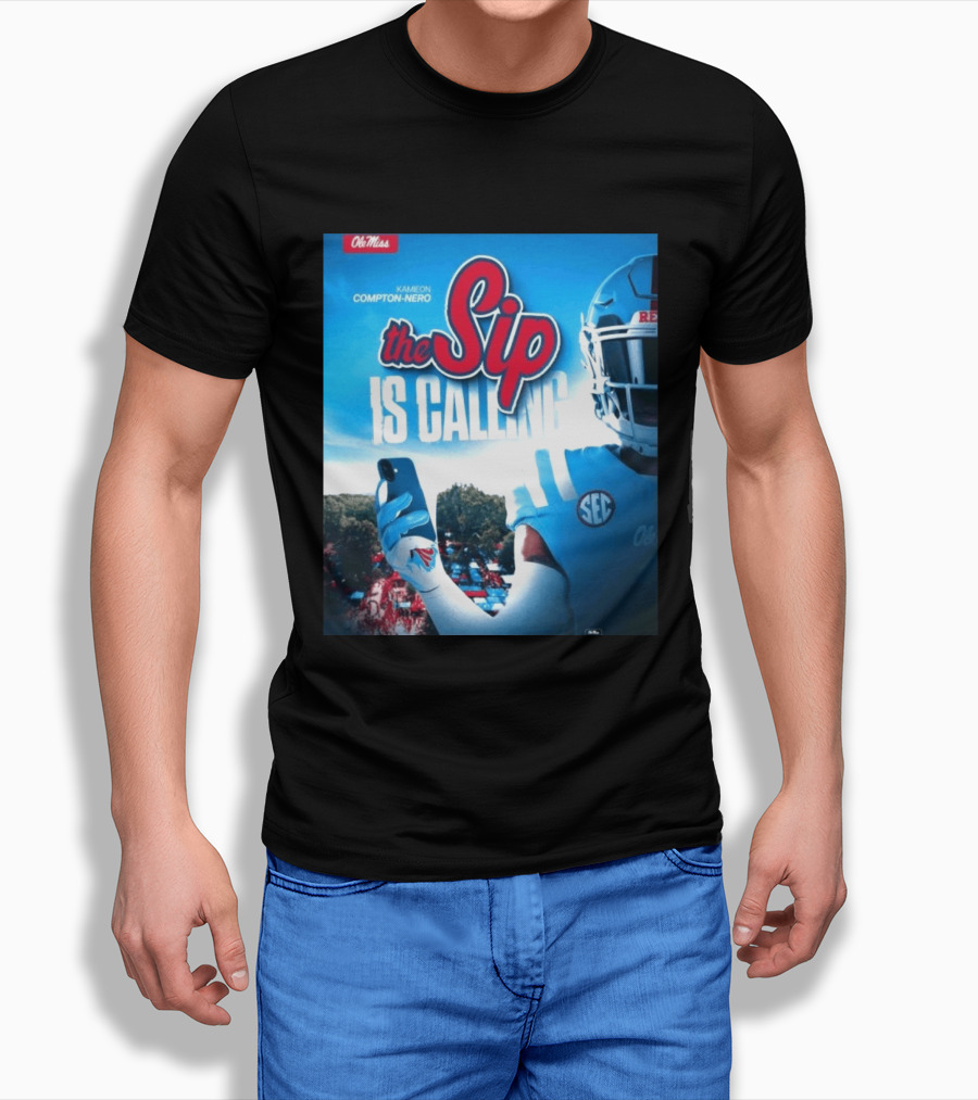 Ole Miss Rebels The Sip Is Calling Kamieon Compton Nero T-Shirt