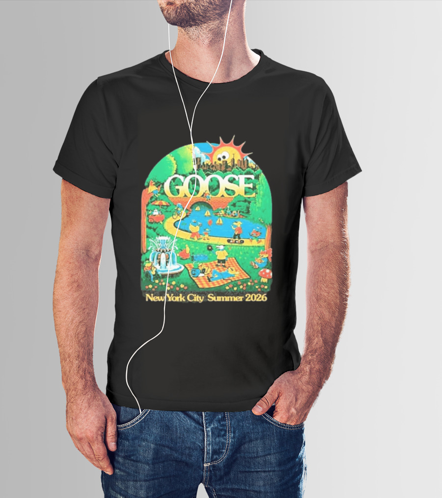 Goose New York City Central Park Summer 2026 Fun Scene T-Shirt