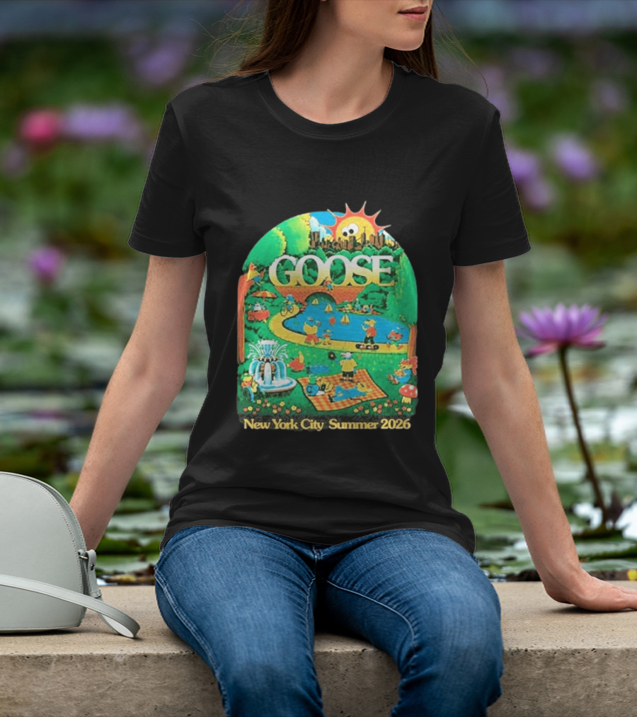 Goose New York City Central Park Summer 2026 Fun Scene T-Shirt