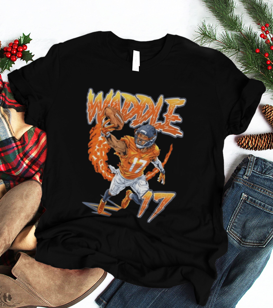 Waddle Number 17 Miami Football Player T-Shirt