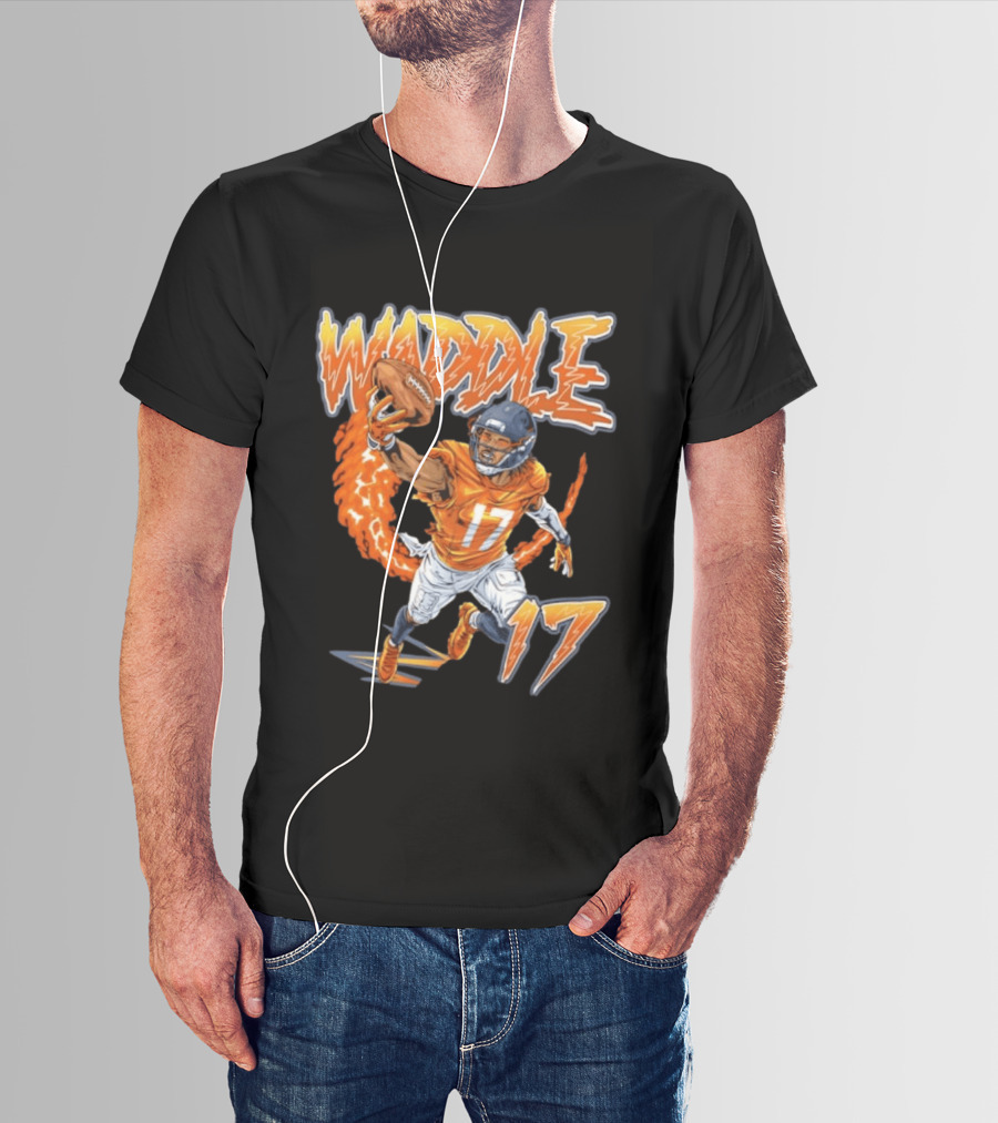 Waddle Number 17 Miami Football Player T-Shirt