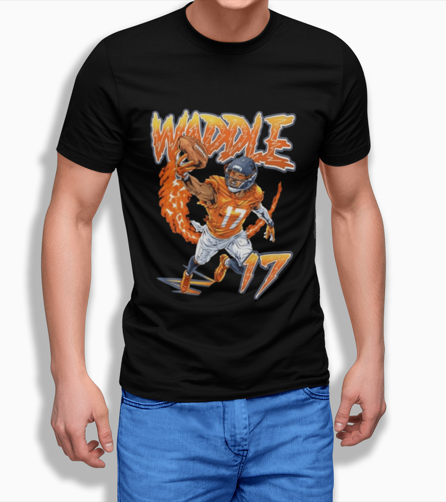 Waddle Number 17 Miami Football Player T-Shirt
