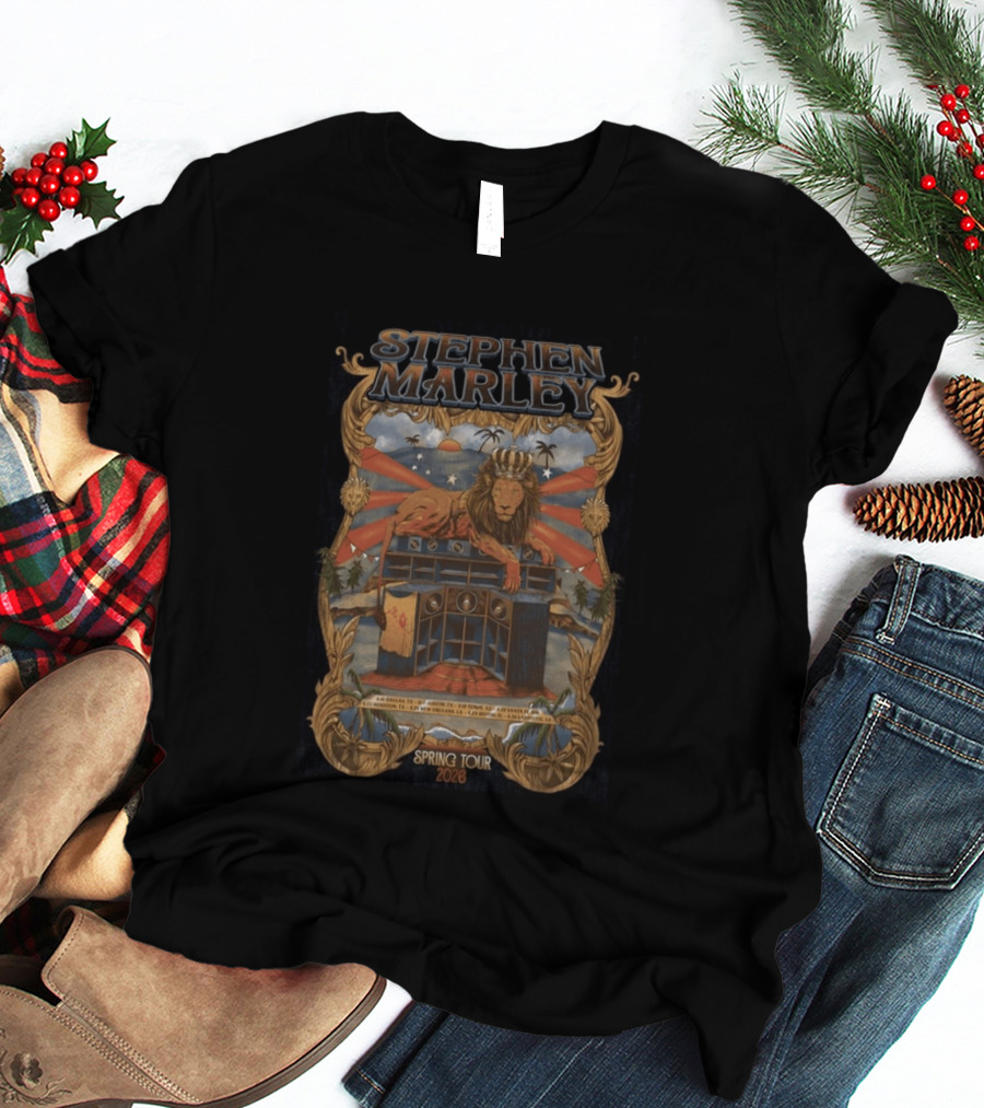 Stephen Marley Spring Tour 2026 With Lion And Speakers T-Shirt