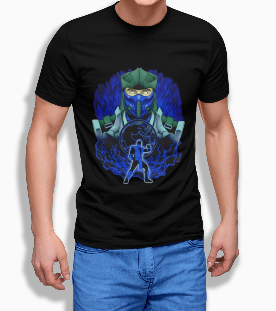 Sub Zero Mortal Kombat Dragon Icy Blue Energy Battle Action Game Iconic Arcade Fighter T-Shirt