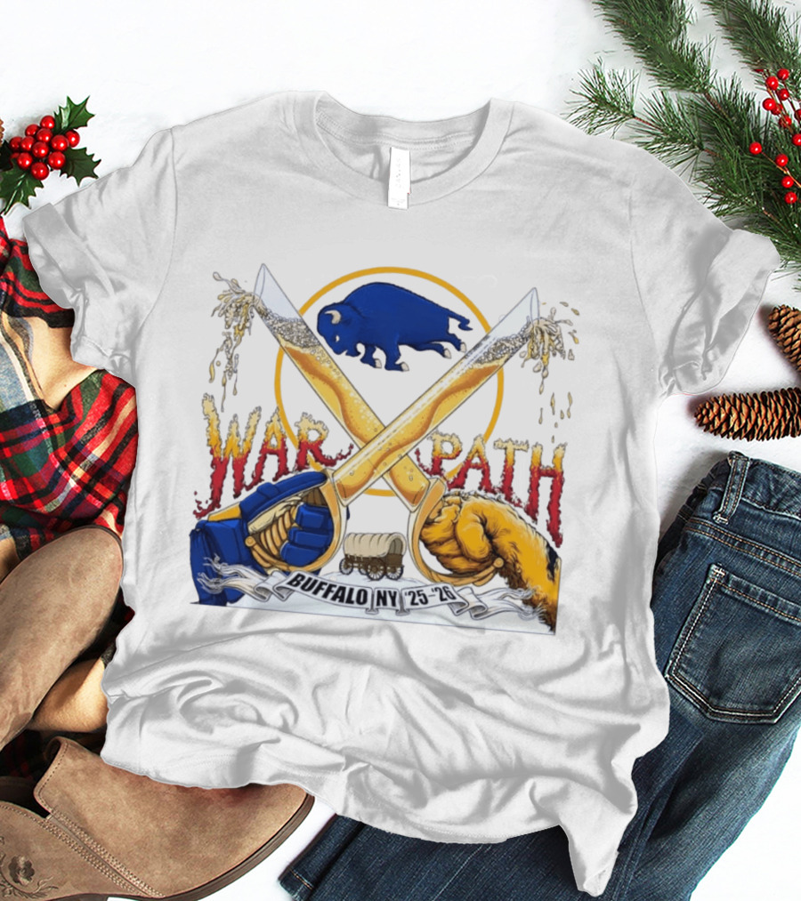 Buffalo NY War Path 25 26 Crossed Beer Sabers Sabres T-Shirt