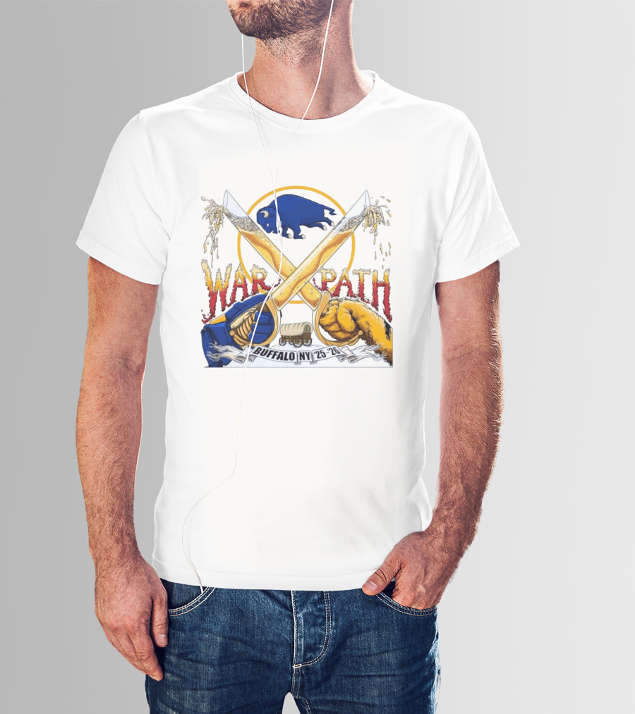 Buffalo NY War Path 25 26 Crossed Beer Sabers Sabres T-Shirt