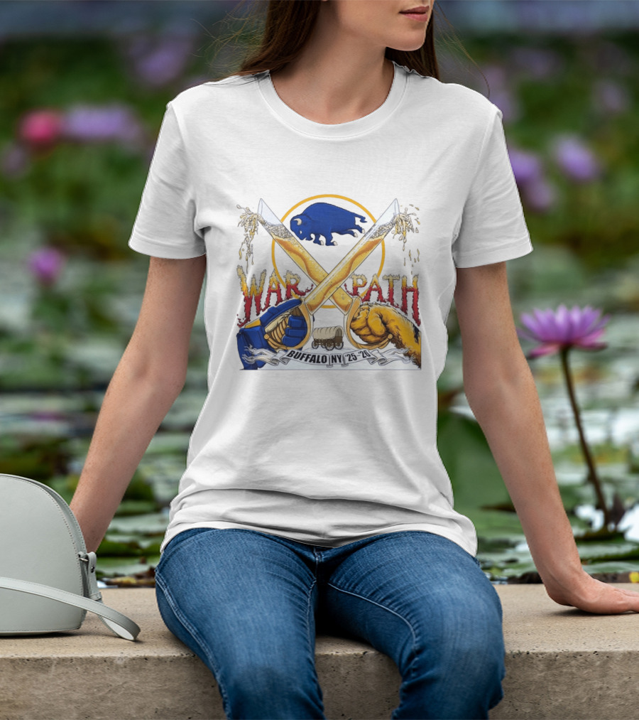 Buffalo NY War Path 25 26 Crossed Beer Sabers Sabres T-Shirt