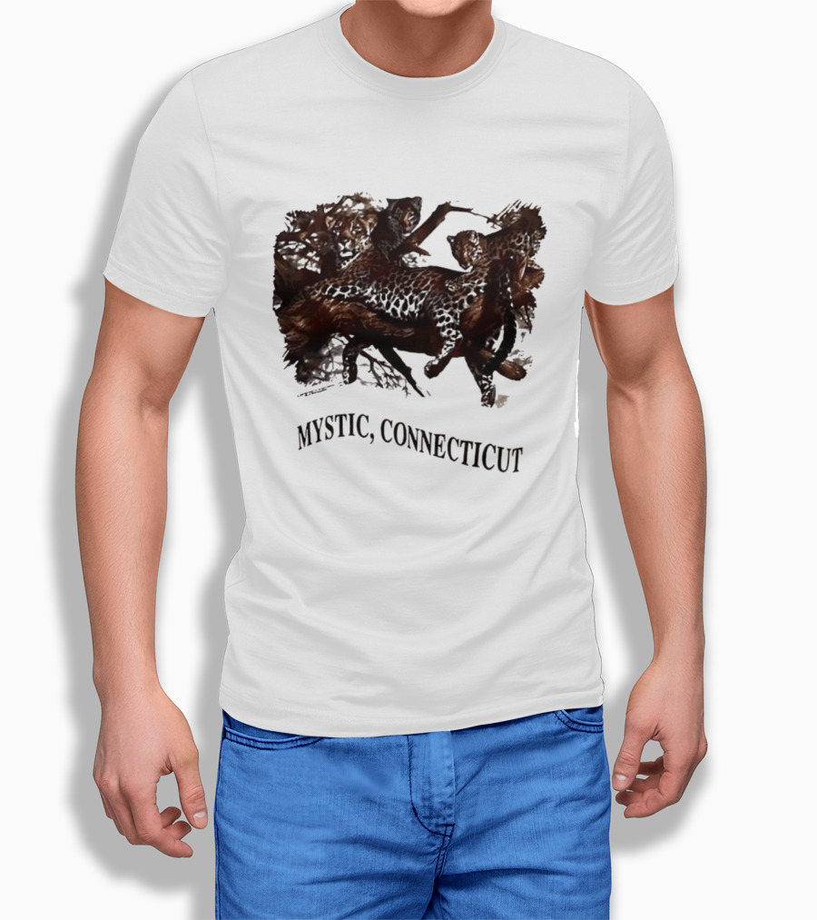 Mystic Connecticut Cheetah Panther Lion T-Shirt